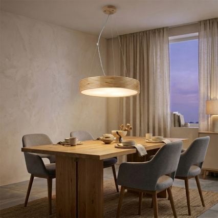 Luster na sajli NATURAL MODERN 3xE27/15W/230V prečnik 47,5 cm od borovine