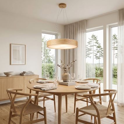 Luster na sajli NATURAL MODERN 3xE27/15W/230V prečnik 47,5 cm od borovine