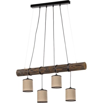 Luster na sajli NEGRO 4xE27/25W/230V borovina