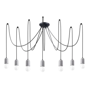 Luster na sajli NESO 7xE27/15W/230V pauk beton