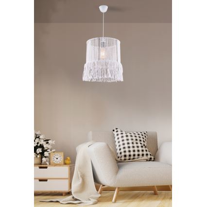 Luster na sajli NESS MACRAME 1xE27/40W/230V bela