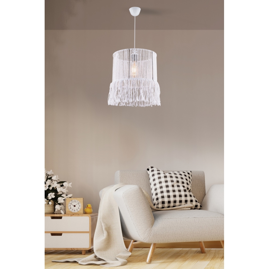 Luster na sajli NESS MACRAME 1xE27/40W/230V bela