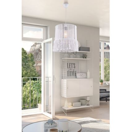 Luster na sajli NESS MACRAME 1xE27/40W/230V bela