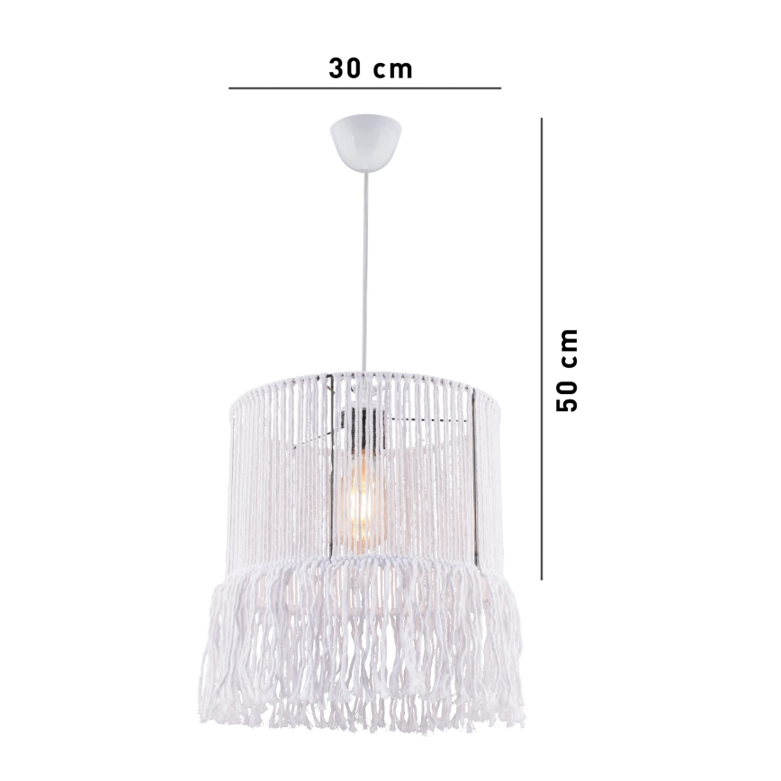 Luster na sajli NESS MACRAME 1xE27/40W/230V bela