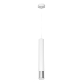 Luster na sajli NEST 1xGU10/8W/230V beli/sjajni hrom
