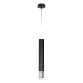 Luster na sajli NEST 1xGU10/8W/230V crna/sjajni hrom