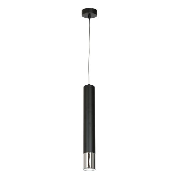 Luster na sajli NEST 1xGU10/8W/230V crna/sjajni hrom