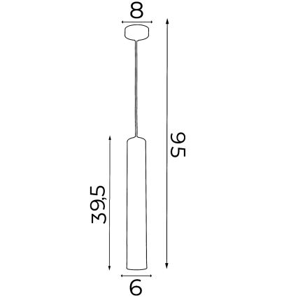 Luster na sajli NEST 1xGU10/8W/230V crna/sjajni hrom