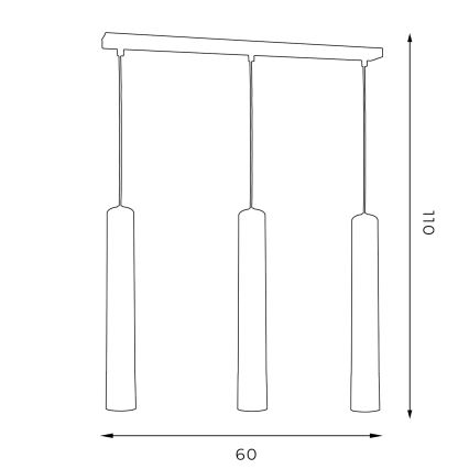 Luster na sajli NEST 3xGU10/8W/230V crna/sjajni hrom