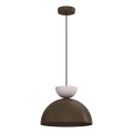 Luster na sajli NEVIS 1x E27/15W/230V, prečnik 29 cm, smeđa