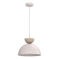 Luster na sajli NEVIS 1xE27/15W/230V, prečnik 29 cm, krem