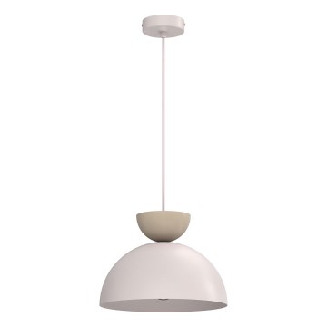 Luster na sajli NEVIS 1xE27/15W/230V, prečnik 29 cm, krem