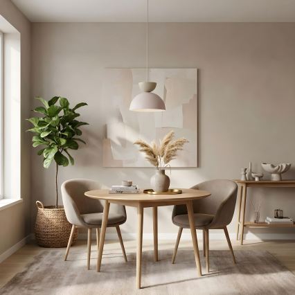 Luster na sajli NEVIS 1xE27/15W/230V, prečnik 29 cm, krem