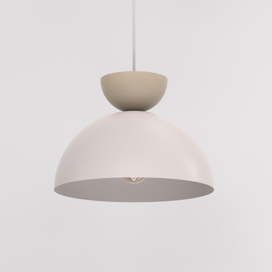 Luster na sajli NEVIS 1xE27/15W/230V, prečnik 29 cm, krem