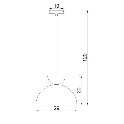 Luster na sajli NEVIS 1xE27/15W/230V, prečnik 29 cm, krem