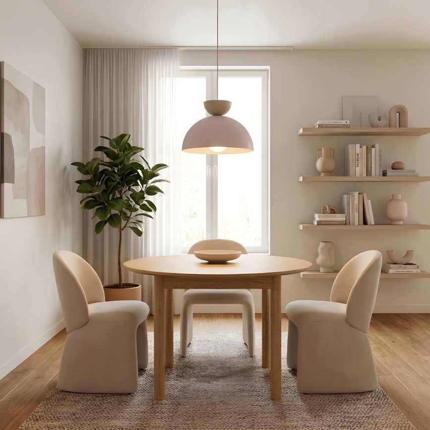 Luster na sajli NEVIS 1xE27/15W/230V, prečnik 38 cm, krem