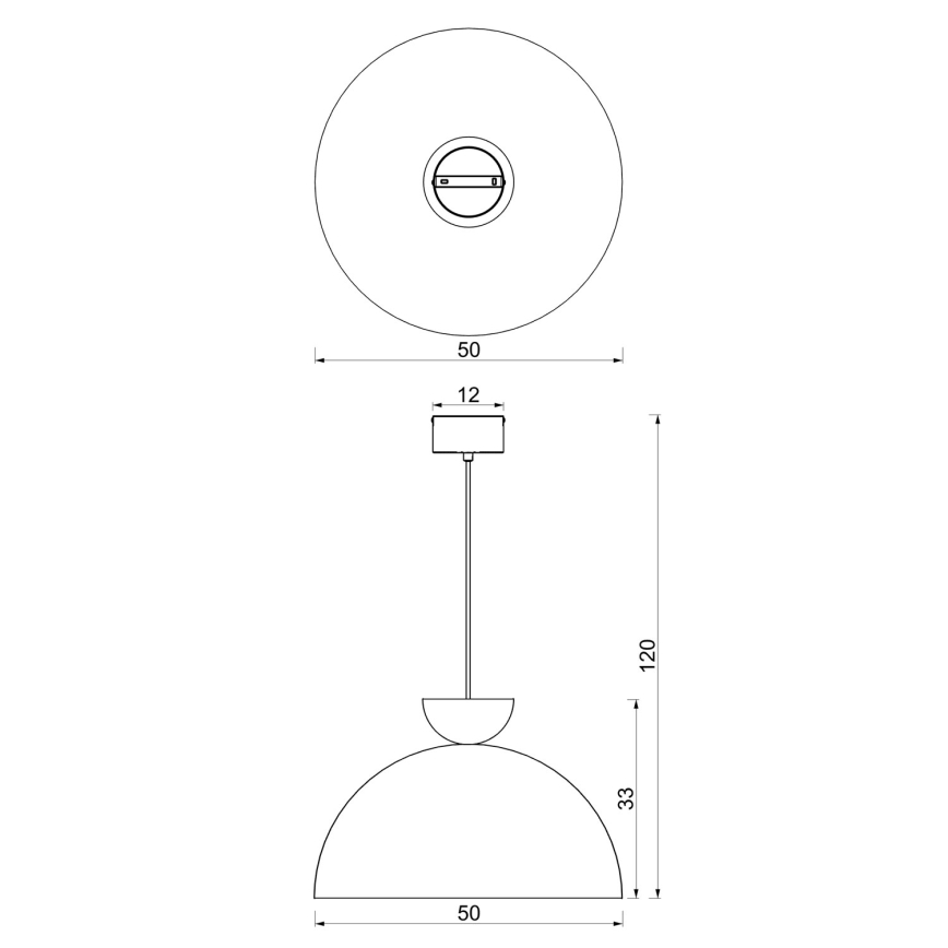 Luster na sajli NEVIS 1xE27/15W/230V, prečnik 50 cm, bordo