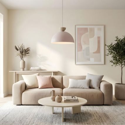 Luster na sajli NEVIS 1xE27/15W/230V, prečnik 50 cm, krem boje