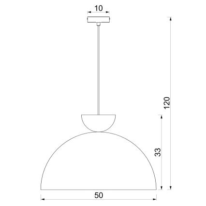 Luster na sajli NEVIS 1xE27/15W/230V, prečnik 50 cm, krem boje