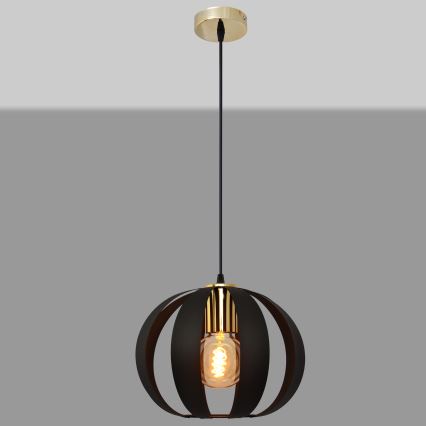 Luster na sajli NEWTON 1xE27/15W/230V crna/zlatna