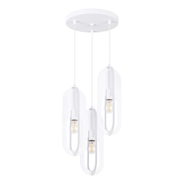 Luster na sajli NICUS 3xE27/15W/230V bela