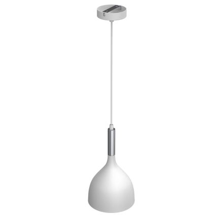 Luster na sajli NOAK 1xE27/15W/230V bela/sjajni hrom
