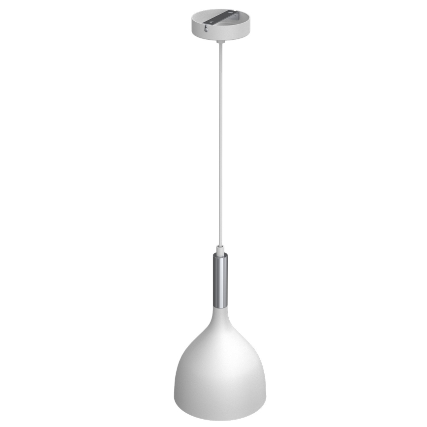 Luster na sajli NOAK 1xE27/15W/230V bela/sjajni hrom