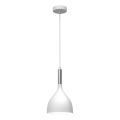 Luster na sajli NOAK 1xE27/15W/230V bela/sjajni hrom