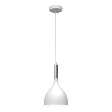 Luster na sajli NOAK 1xE27/15W/230V bela/sjajni hrom