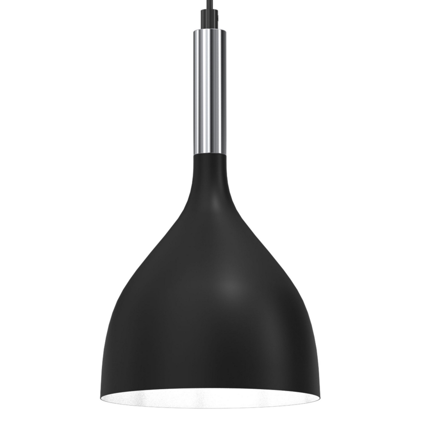 Luster na sajli NOAK 1xE27/15W/230V crna/sjajni hrom