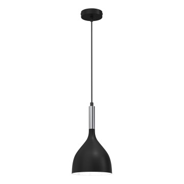 Luster na sajli NOAK 1xE27/15W/230V crna/sjajni hrom