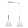 Luster na sajli NOAK 2xE27/15W/230V bela/sjajni hrom