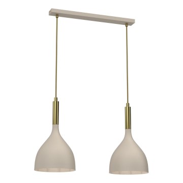 Luster na sajli NOAK 2xE27/15W/230V bež/zlatna