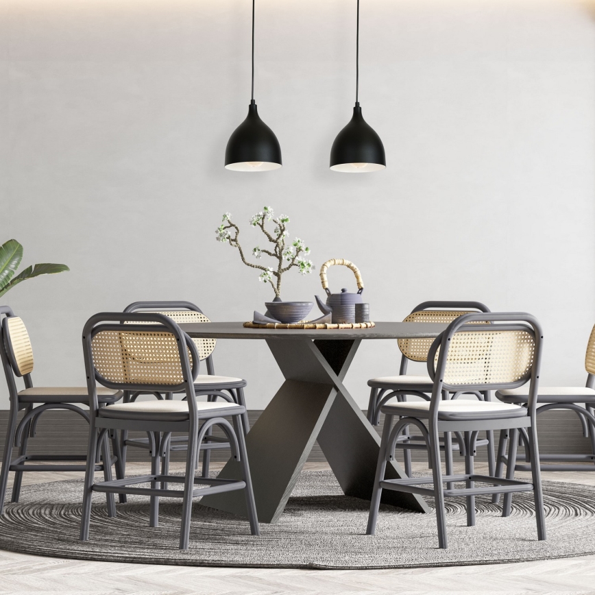 Luster na sajli NOAK 2xE27/15W/230V crna