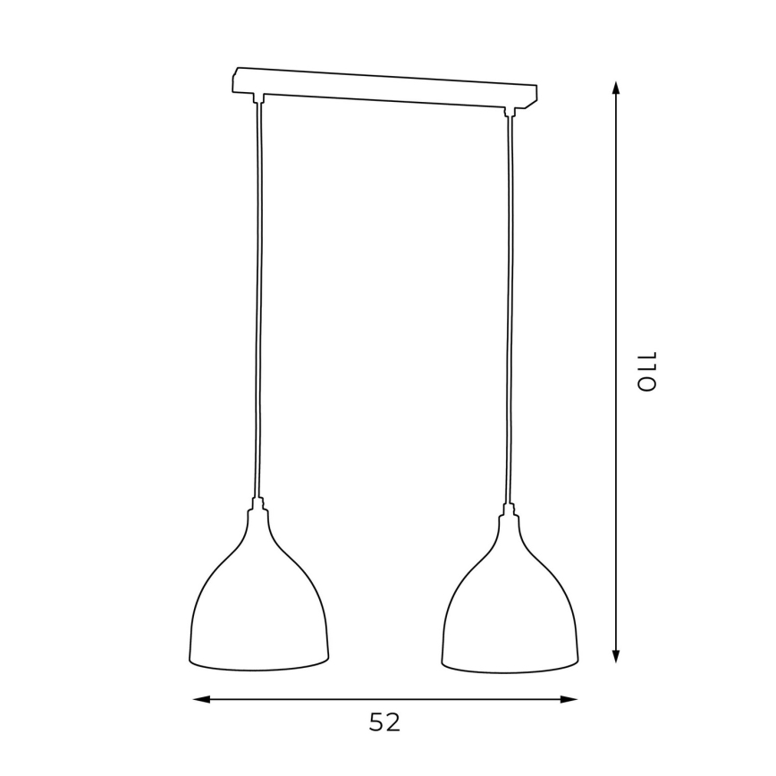 Luster na sajli NOAK 2xE27/15W/230V crna