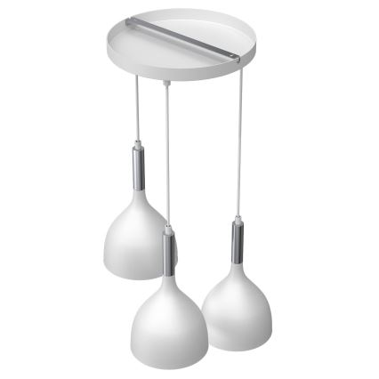 Luster na sajli NOAK 3xE27/15W/230V bela/sjajni hrom