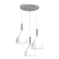Luster na sajli NOAK 3xE27/15W/230V bela/sjajni hrom