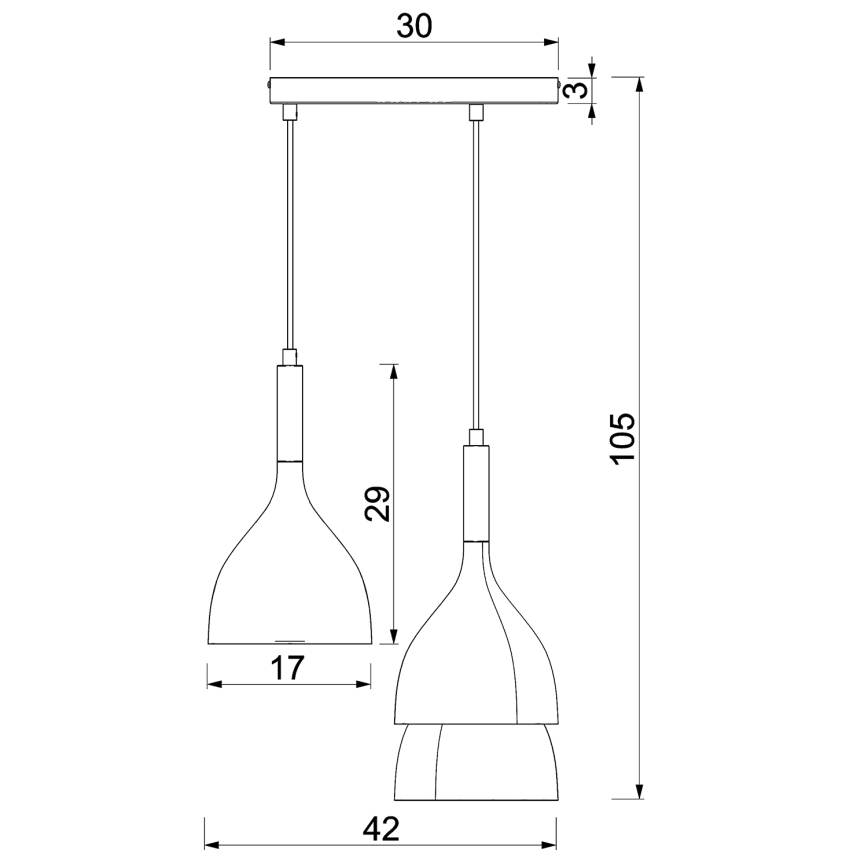 Luster na sajli NOAK 3xE27/15W/230V bež/zlatna