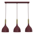 Luster na sajli NOAK 3xE27/15W/230V bordo