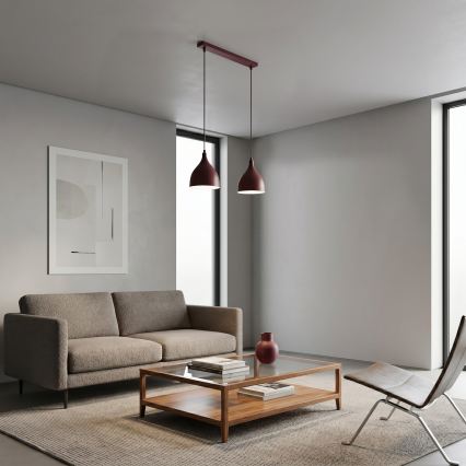 Luster na sajli NOAK CLASSIC 2xE27/15W/230V bordo