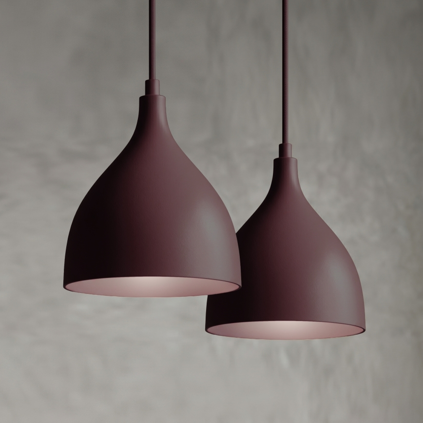 Luster na sajli NOAK CLASSIC 2xE27/15W/230V bordo