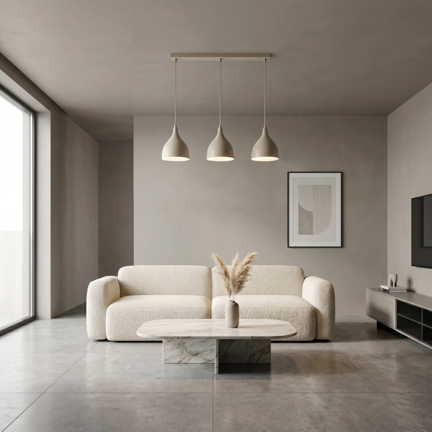 Luster na sajli NOAK CLASSIC 3xE27/15W/230V bež