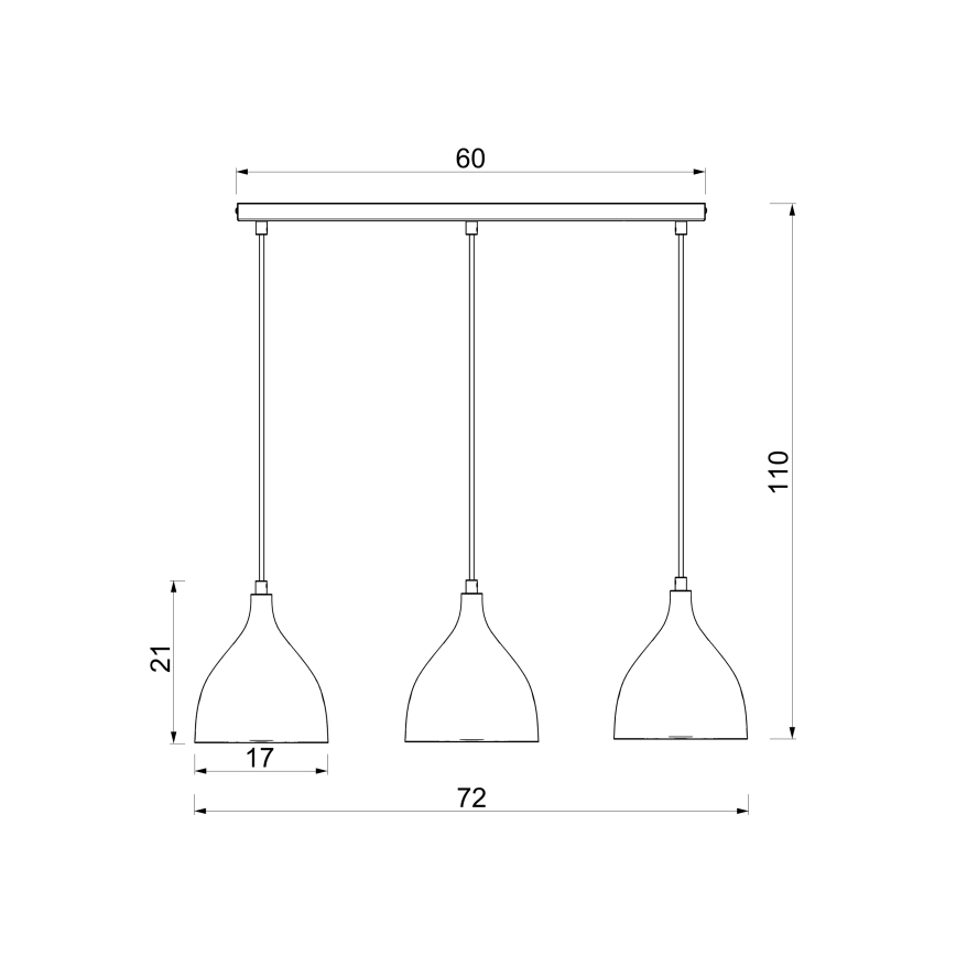 Luster na sajli NOAK CLASSIC 3xE27/15W/230V braon