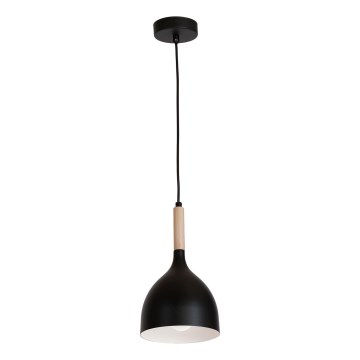 Luster na sajli NOAK WOOD 1xE27/15W/230V crna/buk