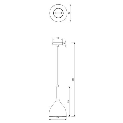 Luster na sajli NOAK WOOD 1xE27/60W/230V bukva