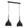 Luster na sajli NOAK WOOD 2xE27/15W/230V crna/bukva