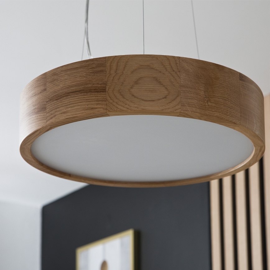 Luster na sajli OAK, 2xE27/60W/230V, hrast, prečnik 37 cm