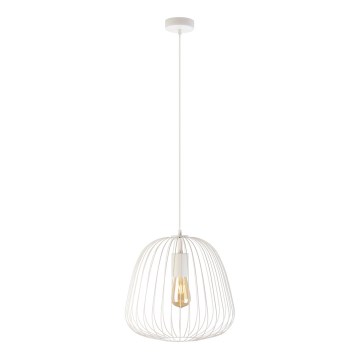 Luster na sajli OVELLA 1xE27/15W/230V, prečnik 36 cm, krem