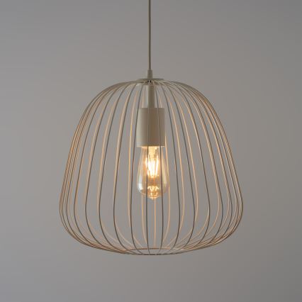 Luster na sajli OVELLA 1xE27/15W/230V, prečnik 36 cm, krem