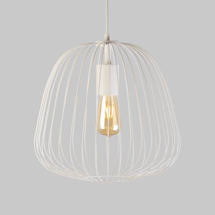 Luster na sajli OVELLA 1xE27/15W/230V, prečnik 36 cm, krem